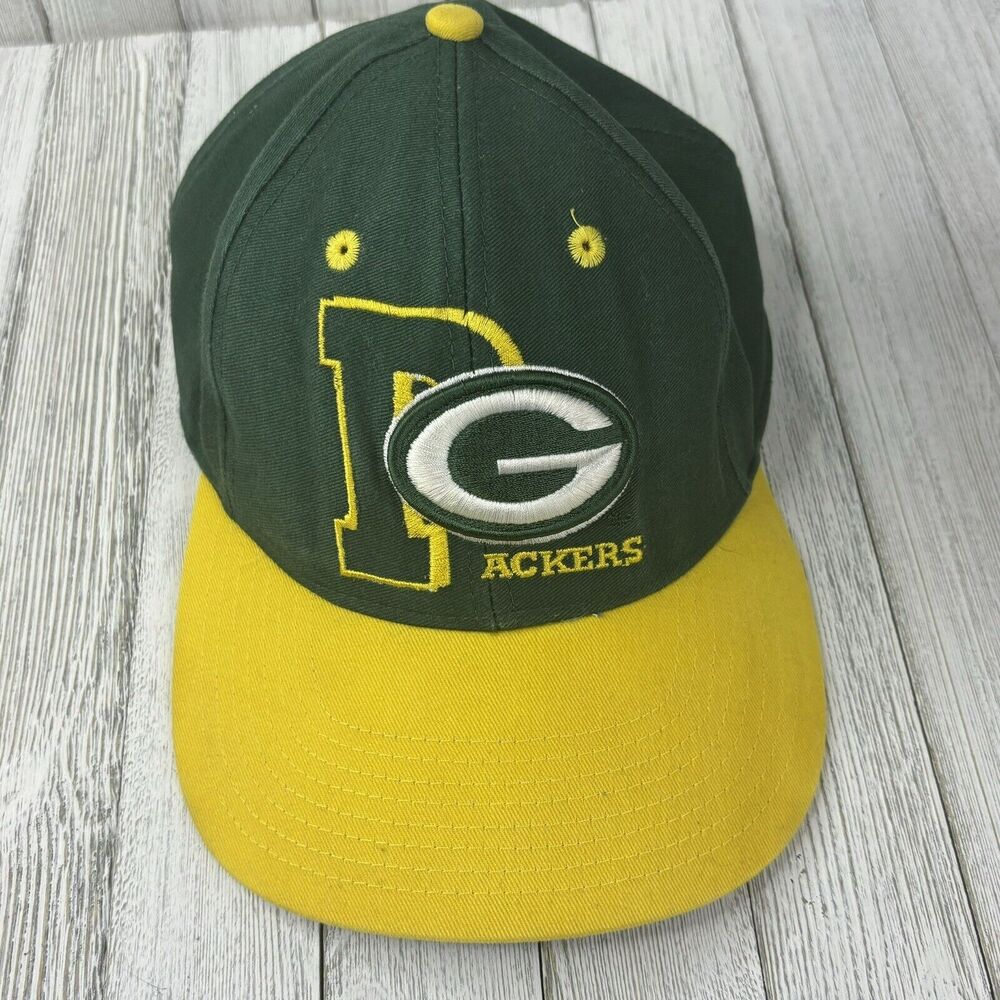 GREEN BAY PACKERS Hat Annco vintage green yellow adjustable cap Embroidered‎